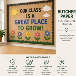 Colorations® Brown Kraft Paper Roll, 36" x 200 ft, 50 lb Heavyweight Craft Paper - Bulletin Board, Drawing, Wrapping & Art Projects