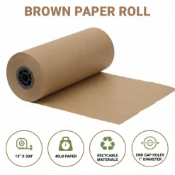 Colorations® Brown Paper Roll - 12" x 500' Heavyweight 40 lb Multi-Purpose Art Paper