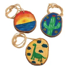 Colorations® Camp Nature Wood Slice Ornaments - Makes 24 Crafts