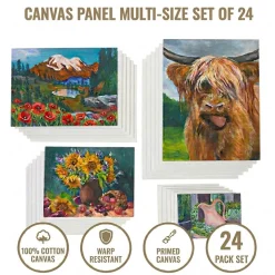Colorations® Canvas Panel Multi-Size Pack - Set of 24
