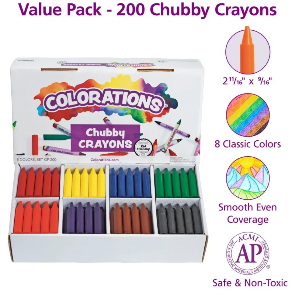 Colorations® Chubby Crayons Value Pack - Set of 200