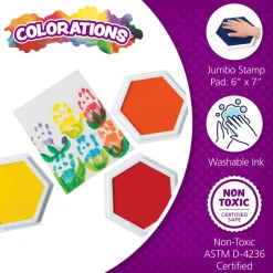Colorations® Classic Colors Jumbo Washable Stamp Pads - Set of 6