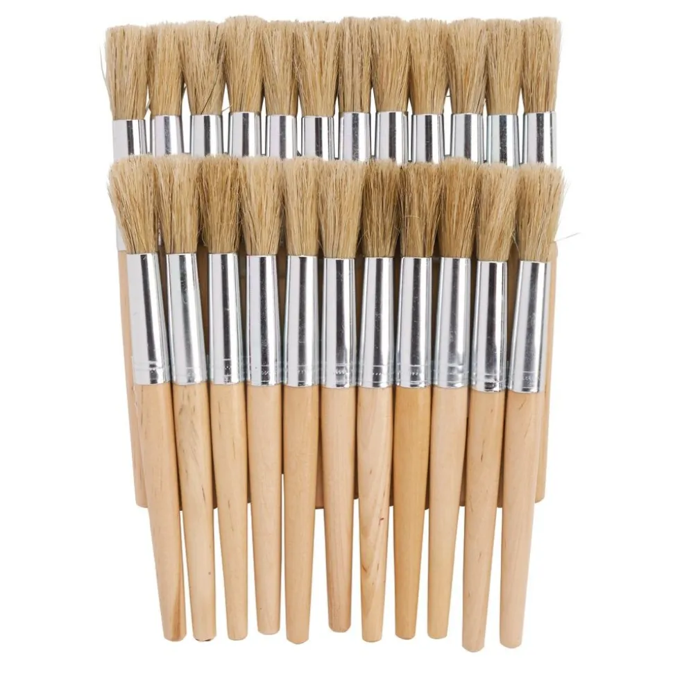 Colorations® Classic Wooden Chubby Brushes - Set of 24