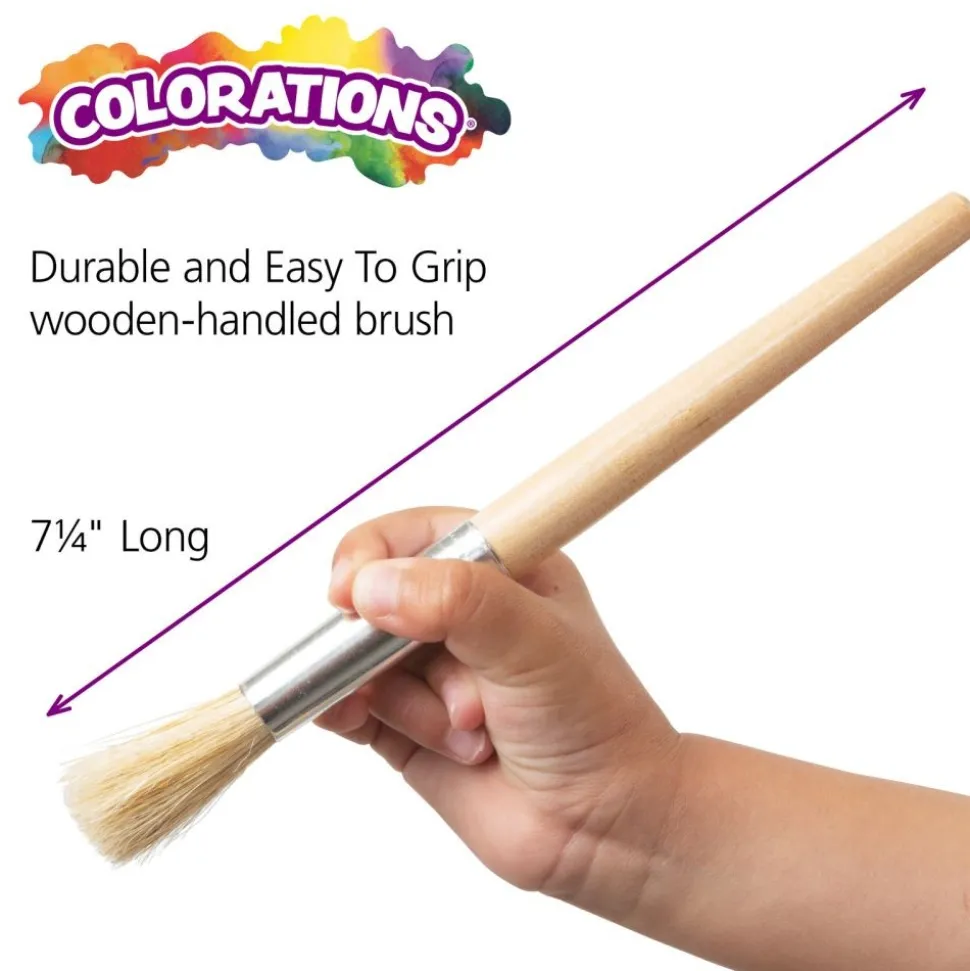 Colorations® Classic Wooden Chubby Brushes - Set of 24