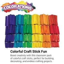 Colorations® Colored Craft Sticks Classroom Pack - 1,200 Pieces
