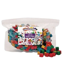 Colorations® Colored Wood Cubes - 196 Pieces