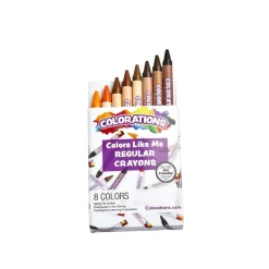 Colorations® Colors Like Me® Crayons 8 Clrs & Regular Crayons, 8 Clrs, Regular Size, 24 packs of each