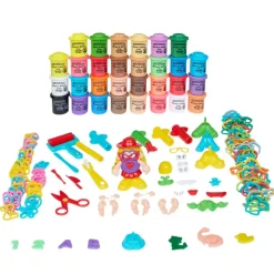 Colorations® Colors Like Me® Mega Tool & Dough Collection, Set of 30 Dough Tubs & 89 Dough Accessories
