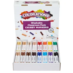 Colorations® Colors Like Me® Washable Classroom Value Pack Chubby Markers - Set of 128