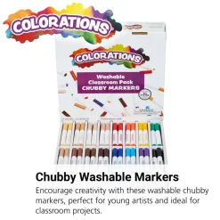 Colorations® Colors Like Me® Washable Classroom Value Pack Chubby Markers - Set of 128