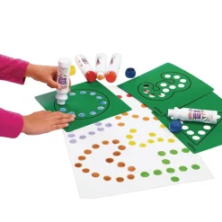 Colorations® Dabber Dot Stencil Set Numbers and Shapes - 20 Piece Stencil Set