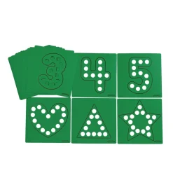 Colorations® Dabber Dot Stencil Set Numbers and Shapes - 20 Piece Stencil Set