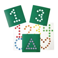 Colorations® Dabber Dot Stencil Set Numbers and Shapes - 20 Piece Stencil Set