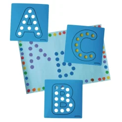 Colorations® Dabber Dot Stencil Set Upper Case Alphabet, 26 Piece Stencil Set