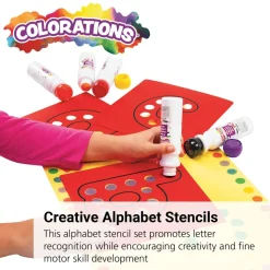Colorations® Dabber Dot Stencil Set Lower Case Alphabet, Set of 26
