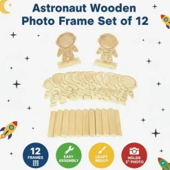 Colorations® Decorate Your Own Astronaut Wooden Photo Frame - Set of 12