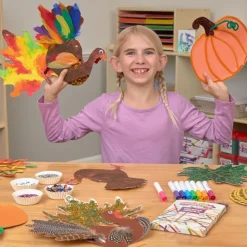 Colorations® Decorate Your Own Fall Craft Kit - Leaves, Pumpkin, Turkey (Set of 72)