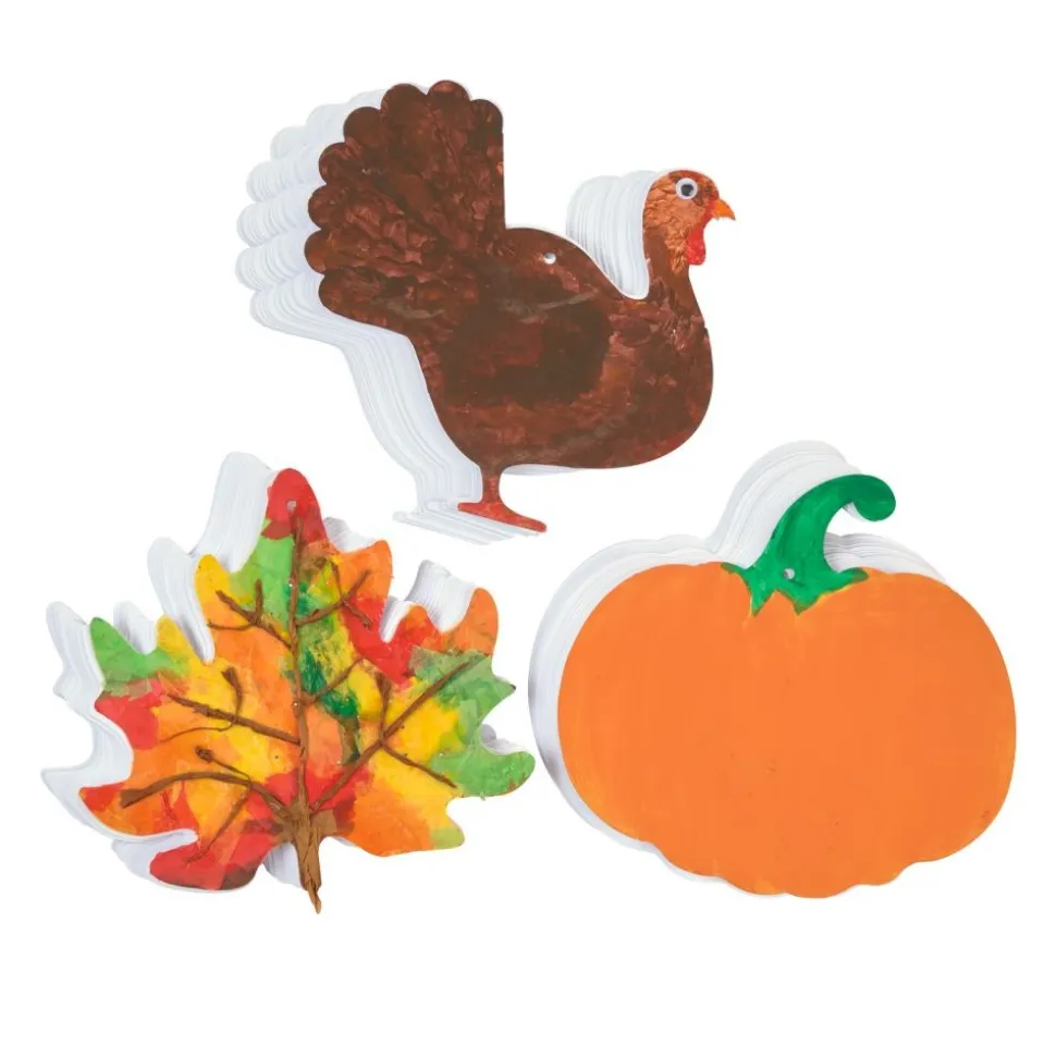 Colorations® Decorate Your Own Fall Craft Kit - Leaves, Pumpkin, Turkey (Set of 72)
