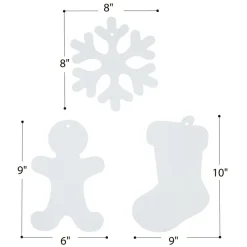 Colorations® Decorate Your Own Holiday Craft Kit - Stockings, Snowflakes & Gingerbread People (Set of 72)