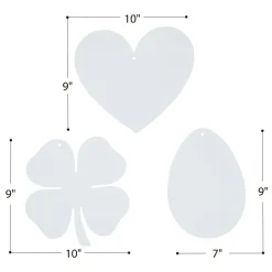 Colorations® Decorate Your Own Seasonal Paper Shapes Kit - Hearts, Shamrocks & Eggs (Set of 72)