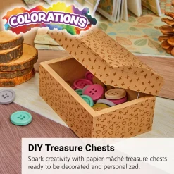 Colorations® Decorate Your Own Papier-Mache Treasure Chests - Set of 12