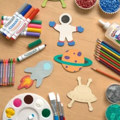 Colorations® Decorate Your Own Wooden Space Shapes - Set of 12