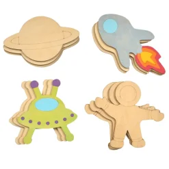 Colorations® Decorate Your Own Wooden Space Shapes - Set of 12