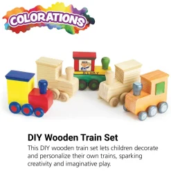Colorations® Decorate Your Own Wooden Trains - Set of 12