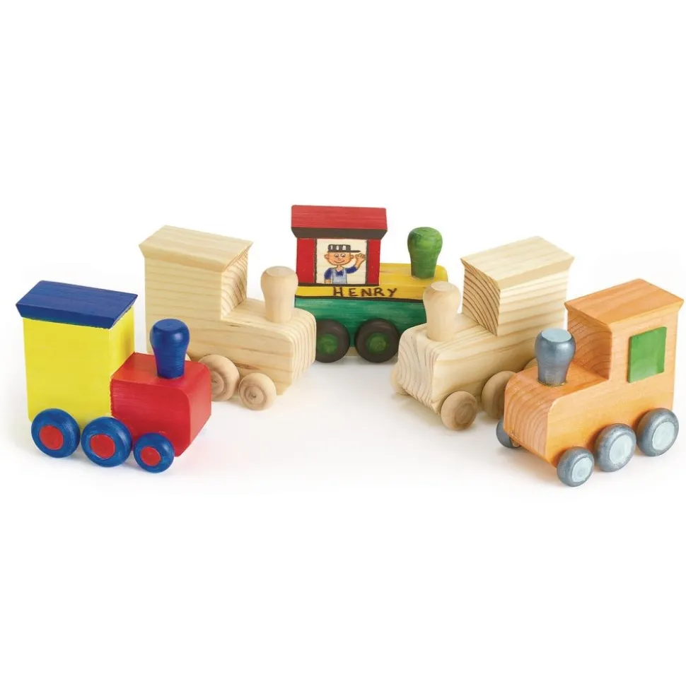 Colorations® Decorate Your Own Wooden Trains - Set of 12