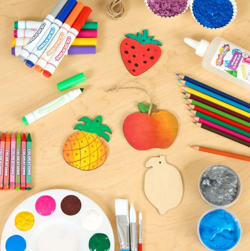 Colorations® Decorate Your Own Wooden Fruit Shape Ornaments