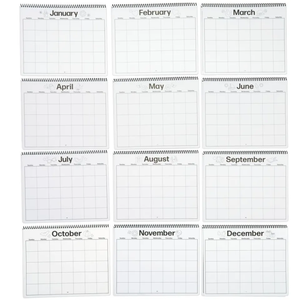 Colorations® Decorate Your Own Calendar- Set of 12