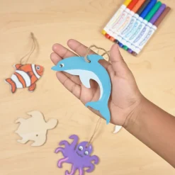 Colorations® Decorate Your Own Wooden Sea Life Ornaments