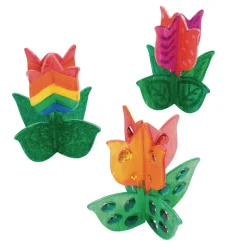 Colorations® Decorate Your Own 3D Wooden Tulip - Set of 12