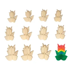 Colorations® Decorate Your Own 3D Wooden Tulip - Set of 12