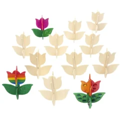 Colorations® Decorate Your Own 3D Wooden Tulip - Set of 12