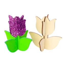 Colorations® Decorate Your Own 3D Wooden Tulip - Set of 12
