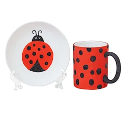 Colorations® Decorative Mugs and Plates set of 12