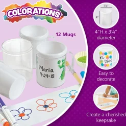 Colorations® Design Your Own Decorative Mugs - Set of 12