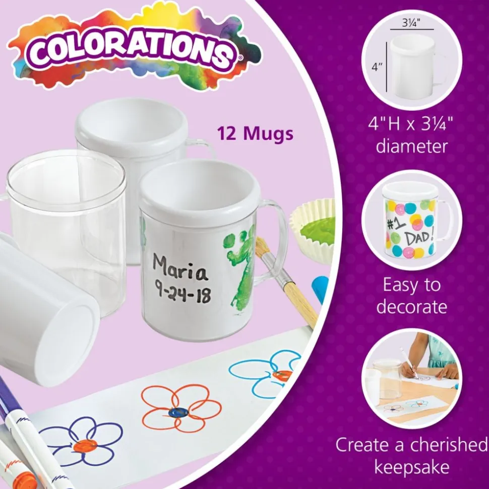 Colorations® Design Your Own Decorative Mugs - Set of 12