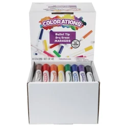 Colorations® Dry Erase Markers, Bullet Tip Value Pack - Set of 48