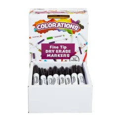 Colorations® Dry Erase Markers - Black Fine Tip - Set of 36