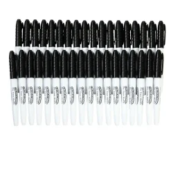 Colorations® Dry Erase Markers - Black Fine Tip - Set of 36
