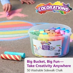 Colorations® DustLite™ Washable Sidewalk Chalk - 50 Pieces