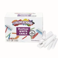 Colorations® DustLite™ White Less Dust Chalk - 100 Pieces