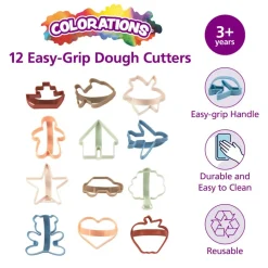 Colorations® Easy Grip Dough Cutters - Set of 12