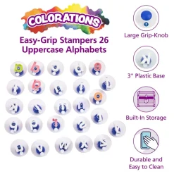 Colorations® Easy-Grip Stampers, Lowercase Alphabet - Set of 26