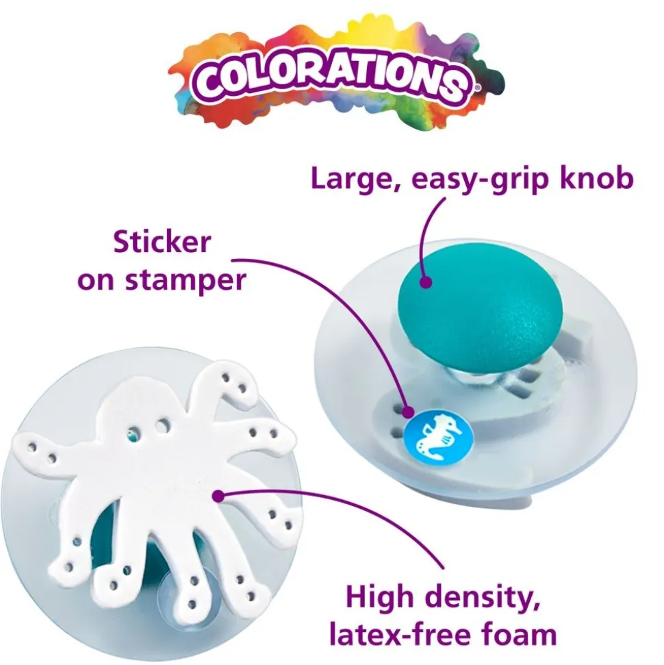 Colorations® Easy-Grip Stampers, Sea Life - Set of 14