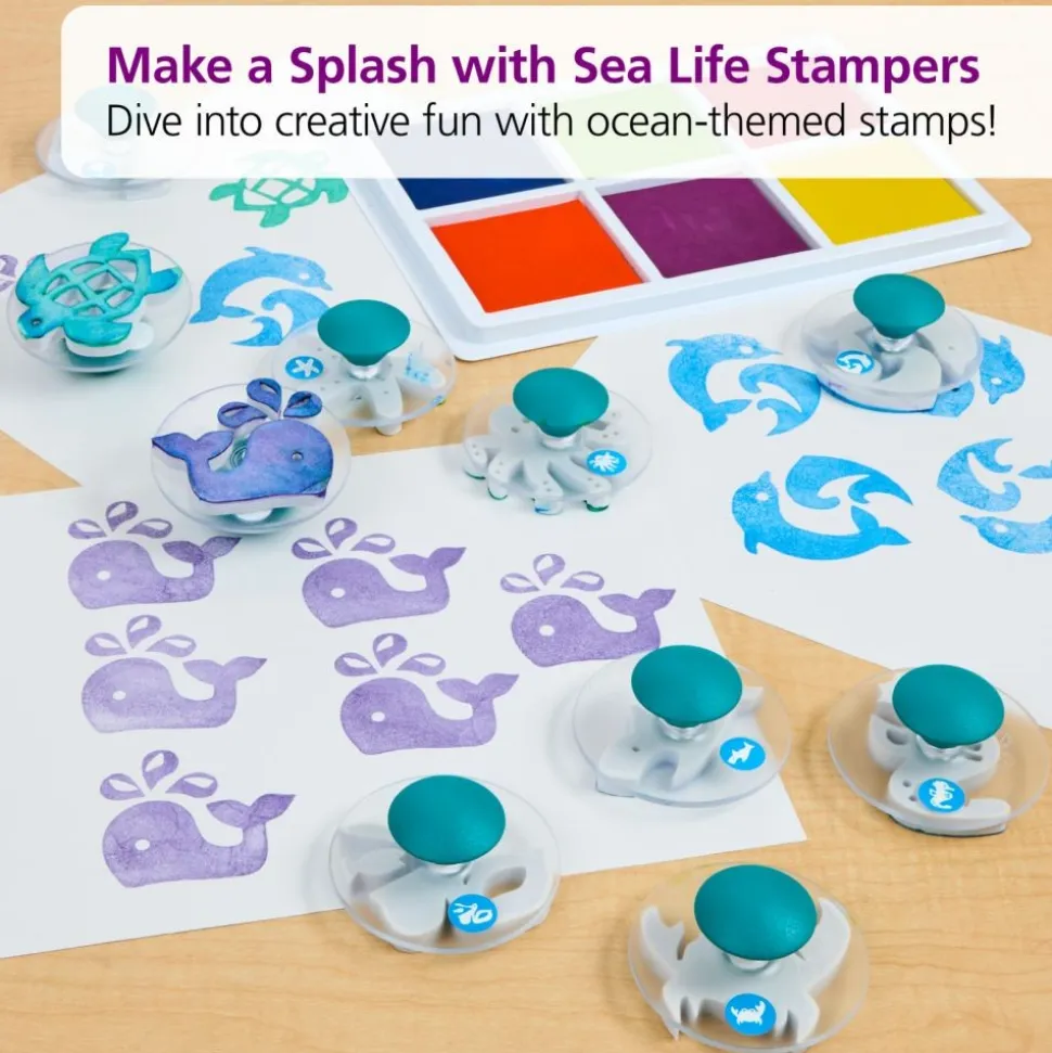 Colorations® Easy-Grip Stampers, Sea Life - Set of 14