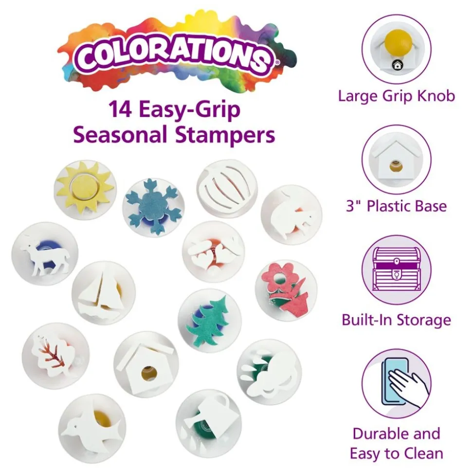 Colorations® Easy-Grip Stampers, Seasonal - Set of 14