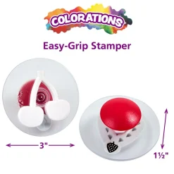 Colorations® Easy-Grip Stampers, Fruit & Vegetable - Set of 14